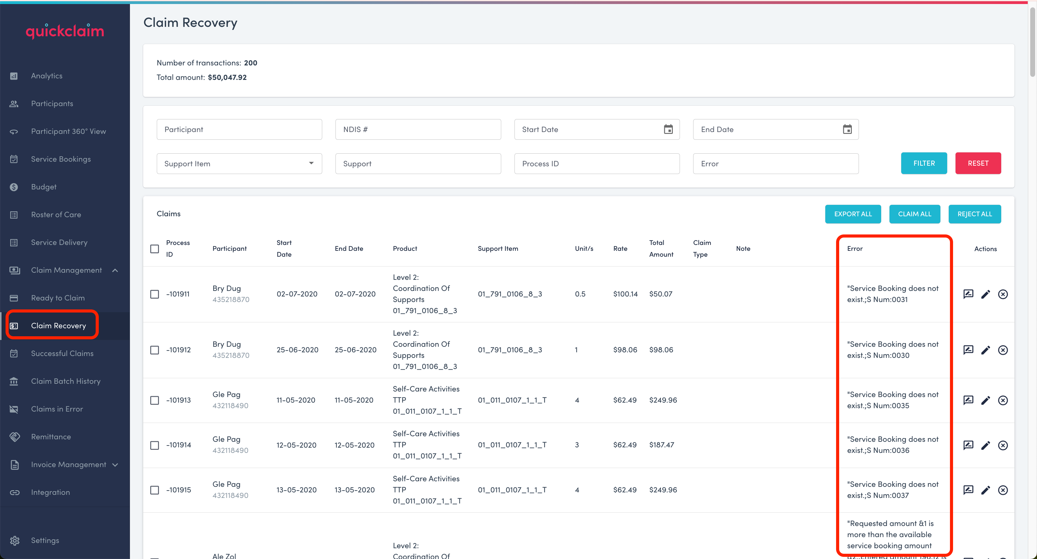 Claim Management Screen - Perfect Colorful Background - Retina